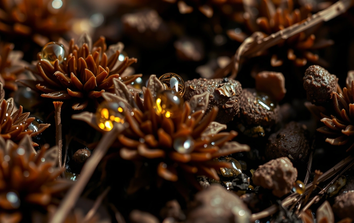 Torfmoos und bernsteinfarbenes Wasser